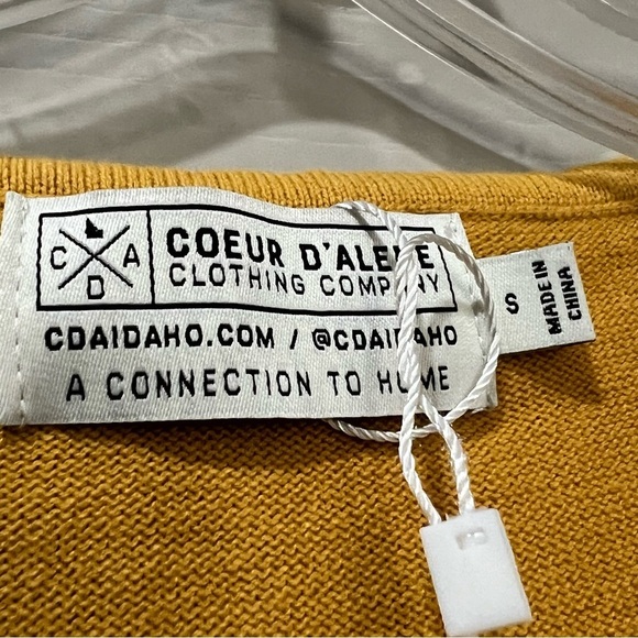 Women’s Small Mustard Coeur d'Alene Lightweight Long Sleeve Fall Sweater R1 - Picture 3 of 4